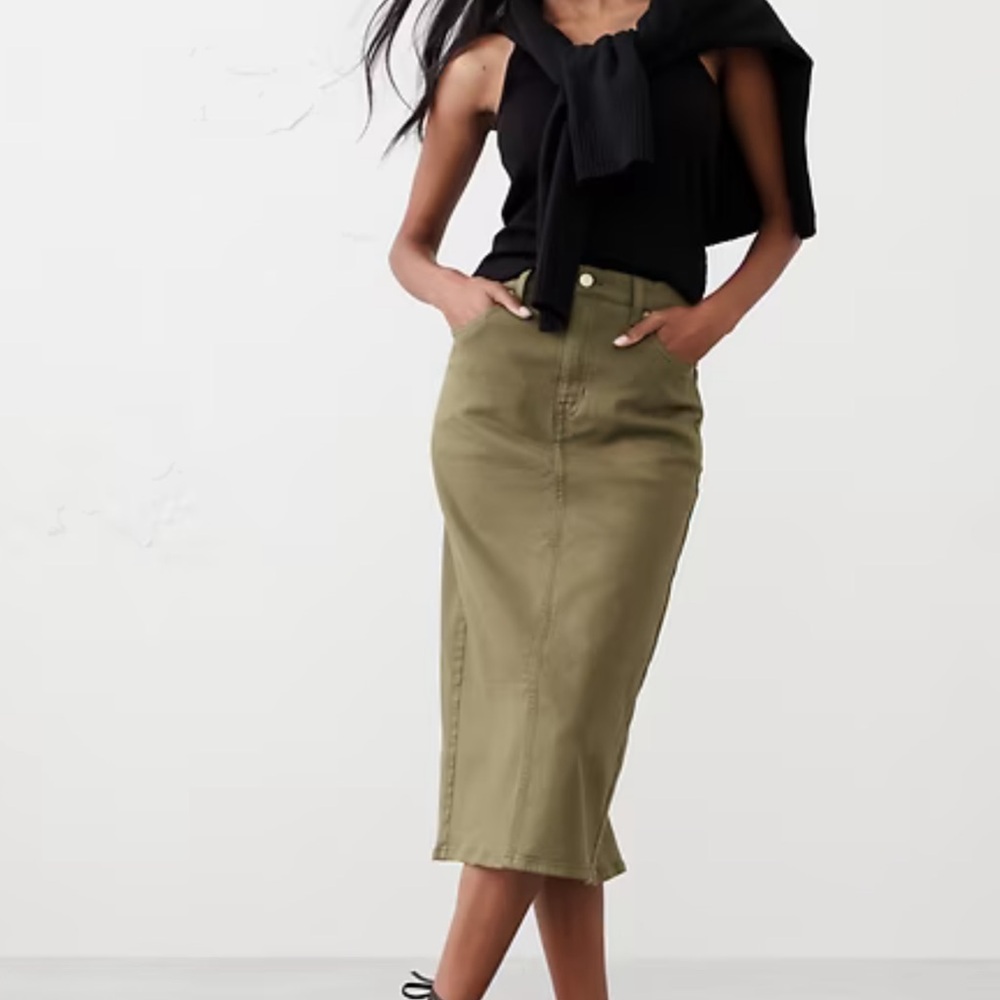 Banana Republic Olive Green Midi Skirt